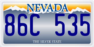 NV license plate 86C535