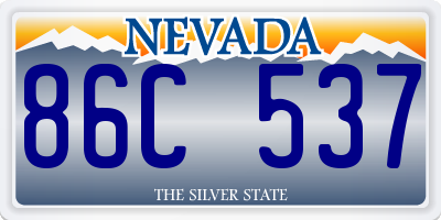 NV license plate 86C537