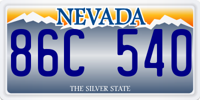 NV license plate 86C540