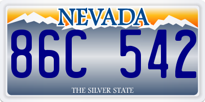 NV license plate 86C542