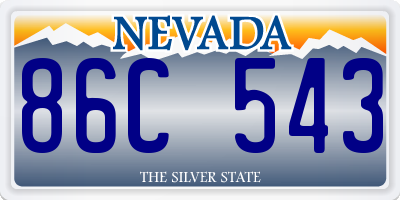 NV license plate 86C543