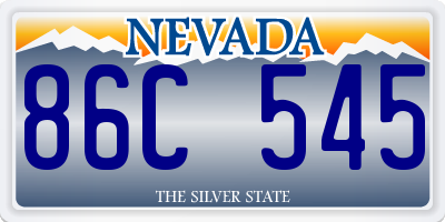 NV license plate 86C545