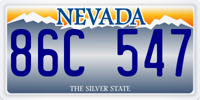 NV license plate 86C547