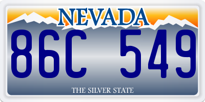 NV license plate 86C549