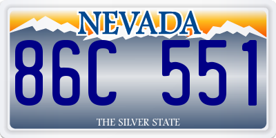 NV license plate 86C551