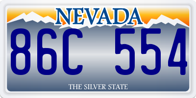 NV license plate 86C554