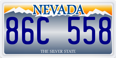 NV license plate 86C558