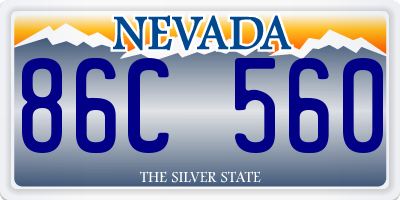 NV license plate 86C560