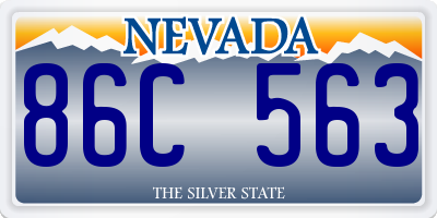 NV license plate 86C563