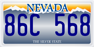 NV license plate 86C568