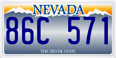 NV license plate 86C571