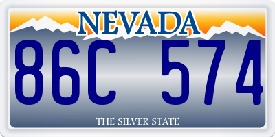 NV license plate 86C574