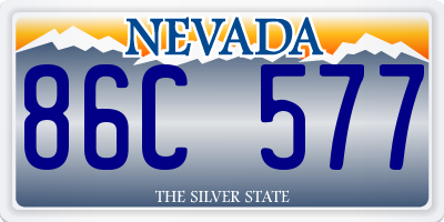 NV license plate 86C577