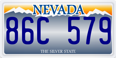 NV license plate 86C579