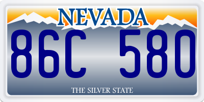 NV license plate 86C580