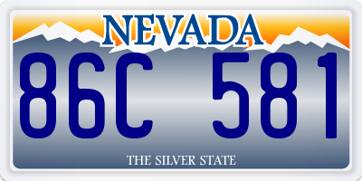 NV license plate 86C581