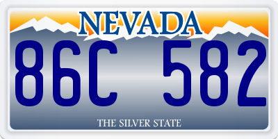 NV license plate 86C582