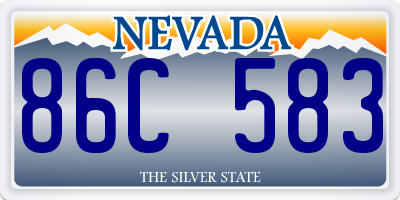 NV license plate 86C583