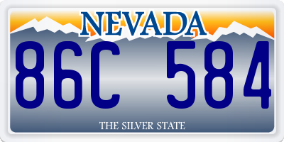 NV license plate 86C584