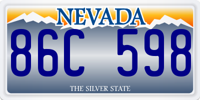 NV license plate 86C598