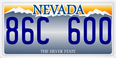 NV license plate 86C600