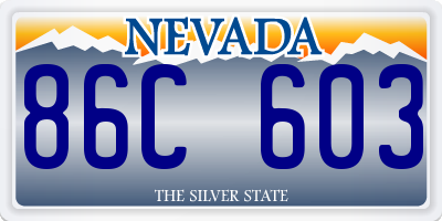 NV license plate 86C603