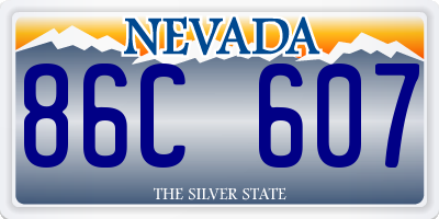 NV license plate 86C607