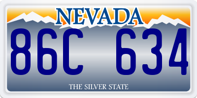 NV license plate 86C634