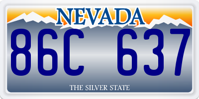 NV license plate 86C637