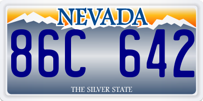 NV license plate 86C642