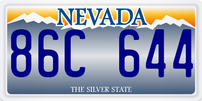 NV license plate 86C644