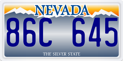 NV license plate 86C645