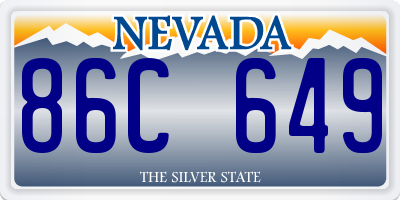 NV license plate 86C649