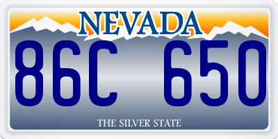 NV license plate 86C650