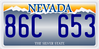 NV license plate 86C653