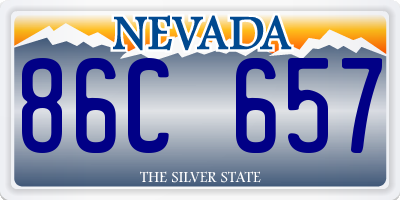 NV license plate 86C657