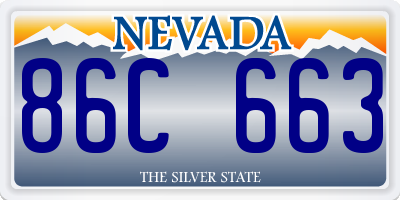 NV license plate 86C663