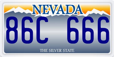 NV license plate 86C666