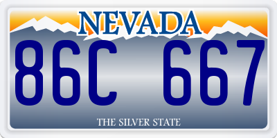 NV license plate 86C667