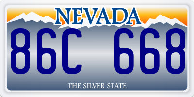 NV license plate 86C668