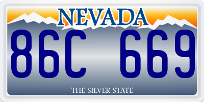 NV license plate 86C669