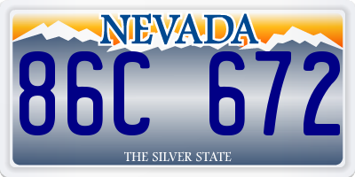 NV license plate 86C672