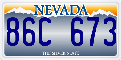 NV license plate 86C673