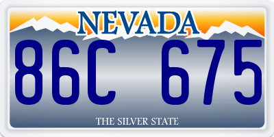 NV license plate 86C675