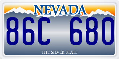 NV license plate 86C680