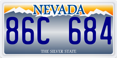 NV license plate 86C684