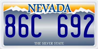 NV license plate 86C692