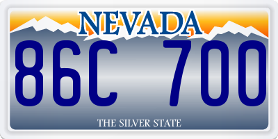 NV license plate 86C700