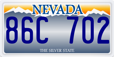 NV license plate 86C702