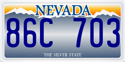 NV license plate 86C703